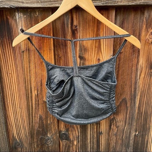 NIA The Brand Size X-Small Workout Racer Back Tank Gray Bra Rouched - Picture 4 of 7